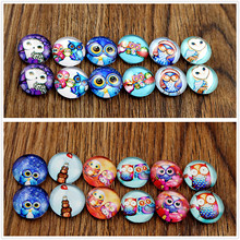 12pcs/lot (One Set) Two Style 12mm Owl Handmade Glass Cabochons Pattern Domed Jewelry Accessories Supplies 2024 - buy cheap