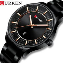 CURREN-reloj deportivo de cuarzo para hombre, cronógrafo de pulsera con correa de acero, resistente al agua, con fecha, clásico, color negro, 8347 2024 - compra barato