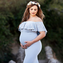 Платья для беременных, реквизит для фотосессии размера плюс, элегантное платье из хлопка для беременных, длинное женское платье для фотосессии 2024 - купить недорого