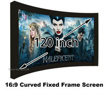 Pantalla de proyección de Cine de buena ganancia, pantallas de proyección de marco fijo curvo 16:9, 120 pulgadas, HD, traje blanco mate para pantalla de cine en 3D 2024 - compra barato