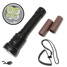 Tactical flashlight Scuba diving flashlight DX4S Underwater hunting torch waterproof dive light 4x  XM-L2 26650 LED torch 2024 - buy cheap