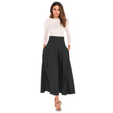 2 Colors 2020 Spring Summer Skirts Female Long Skirts Women High Waist Long Pleated Skirt Solid Color A Line Skirt Womens #BL3 2024 - buy cheap