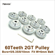 POWGE-correa de distribución para impresora 3D, 10 Uds., 60 dientes, 2Gt, 5-12mm de ancho, ajuste de 6mm, 60 T, 60 dientes, GT2 2024 - compra barato