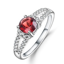 Женское кольцо с красным гранат GEM'S BALLET, винтажные обручальные кольца из настоящего серебра 925 пробы, карат, ювелирные изделия в подарок 2024 - купить недорого