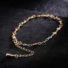 Estrelas grânulos de ouro pulseiras para mulheres moda meninas corrente na moda simples jóias boêmio cromática cor pulseiras 2024 - compre barato