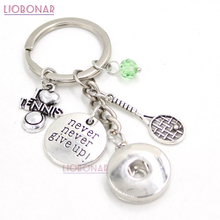 I Love Tennis Key Chain Gift Handbag Charm Love sport Snap Jewelry Keychain Key Ring Gifts for Men Women 2024 - buy cheap