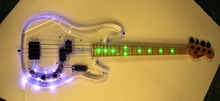Shelly new store custom acrylic Led light  jazz bass 4 strings flame maple neck electric bass guitars musical instrument shop 2024 - buy cheap