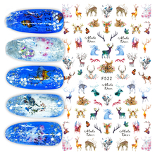 1 pçs 3d design unhas arte adesivo natal cervos rena mágica prego adesivos envoltórios folha adesivo manicure dicas f522 2024 - compre barato