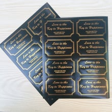 80Pcs Black Golden Love Is The Key To Happiness Rectangle Sealing Label Kraft Sticker Baking DIY Round Gift Stickers 2024 - buy cheap