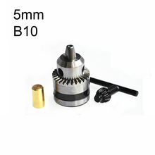 Mini mandril de perfuração elétrica 0.6-6mm b10 taper montado no torno chuck ck pcb mini prensa de perfuração para haste de conexão do eixo do motor 5mm 2024 - compre barato