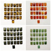 Natural Stone Runes Viking Symbol Nordica Amulet Rune Stone Set Divination Carnelian Tiger Eye Aventurine Obsidian 25pcs 2024 - buy cheap