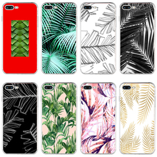 40H palm leaf black white Soft TPU Silicone Cover Case For Apple iPhone  6 6s 7 8 plus Case 2024 - buy cheap