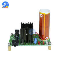Kit amplificador de caixa de som tesla bobina 15w, mini caixa de som musical de áudio tesla de transmissão sem fio dc 15-24v 2024 - compre barato