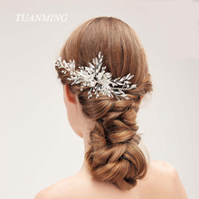 Luxury Handmade Rhinestone Hair Combs Crystal Pearls Hairgrips Clips For Bride Wedding Hair Accessories Women Headpiece Jewelry 2024 - buy cheap
