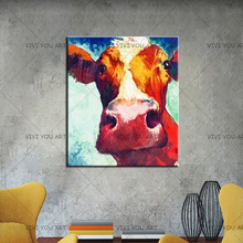 Skilled Artist Hand-painted High Quality Cow Oil Painting On Canvas Hand-painted Funny Cow Family Oil Painting For Living Room 2024 - buy cheap