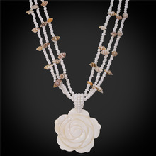 Shell Necklace For Women White Flower Jewelry Party Gift 2016 Fashion European American Style Natural Shell Maxi Necklace N1716 2024 - buy cheap