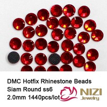 1440 pcs ss6 siam Free shipping DMC hot fix rhinestones DMC Iron On Rhinestones flat back rhinestones HighQuality 2024 - buy cheap