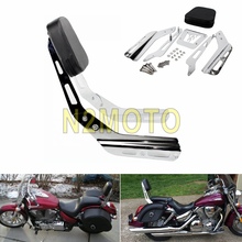 Encosto traseiro cromado para motocicleta, encosto com almofada de couro preto para honda vtx 1300 1800 c todos os anos vtx 1800f 2005-2011 2024 - compre barato