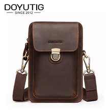 DOYUTIG Men's Casual Crazy Horse Leather Crossbody Bags Male Fashion Real Cow Leather Mini Size Shoulder Bags Square Flap G136 2024 - buy cheap