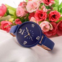 Relógio de pulso feminino de marca geneva, relógio de quartzo de couro sintético, à prova d'água 2024 - compre barato