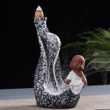 New Traditional Backflow Incense Burner Cute Buddha Mountain Shape Lotus Smoke Waterfall Incense Holder +10pcs Free Cones 2024 - buy cheap