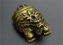 Delicate Old-style Brass Carved Ancient Chinese Mythical Beast Dragon Turtle Statue Auspicious Pendant No.2 2024 - buy cheap