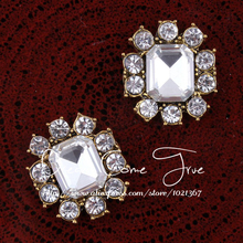 Botões metálicos com strass para decoração de casamento, acessórios de joias com 2 cores vintage e cristais 2024 - compre barato
