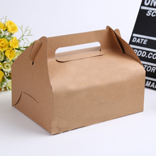 100pcs 16.2*9*8cm Brown Packaging Kraft Paper Mousse Box with Handle For Candy\Cake\Dessert  Packing boxes 2024 - buy cheap
