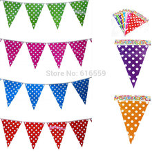 1 Set 2.5 Meter Polka Dot Paper Flags For Birthday Wedding Event Party Home Decoration Paper Pennants Banner Bunting 2024 - buy cheap