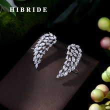 HIBRIDE новые модные брендовые ювелирные изделия белого цвета с фианитом, серьги-гвоздики с геометрическим дизайном для женщин, E-442 2024 - купить недорого