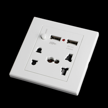 2.1A Dual USB Wall Socket Charger DC/ACPower Adapter Plug Outlet Panel w/Switch 2024 - buy cheap