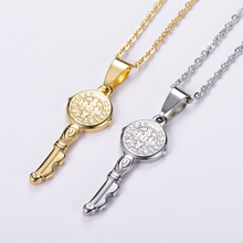 Fashion Stainless Steel Key Pendant Necklace for Women Charm Jesus Cross Infinite Pattern Choker Necklace Religious Jewelry Gift 2024 - buy cheap