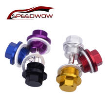 Speedwow Aluminum Bolts M18*1.5 Magnetic Oil Sump Nut Drain Oil Plug Screw Oil Drain Oil Plug Nut Black Blue Golden Purple Red 2024 - buy cheap