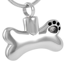 Pet Cremation Urn Pendant Bone-Shape Pet Necklace Memorial Ash Keepsake Funeral Jewelry For Girls 2024 - buy cheap