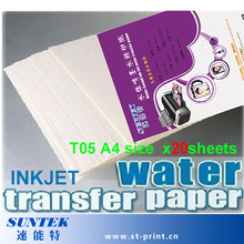 20 hojas A4 blanco a base de transferencia de agua de inyección de tinta de papel de etiqueta de papel de impresión de transferencia 2023 - compra barato