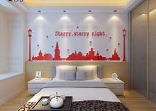 Creative City Landscape 3D acrylic Wall Sticker Office Living Room Sofa TV Background Wall Bedroom wall decoration 2024 - buy cheap