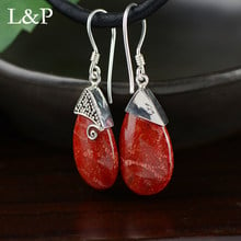 L&P Water Drop Genuine Gemstone Drop Earrings 925 Sterling Silver Fine Jewelry For Women best gift 2024 - buy cheap