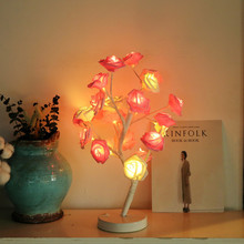 Battery 24LED Warm Rose Tree Light Night Lamp Romantic Flower Wedding Holiday Decoration Rose Potted Plant Decoration 2024 - buy cheap