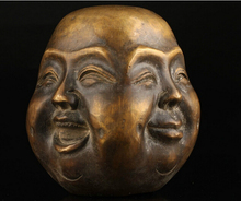 Estatua de Buda coleccionable, cabeza de bronce, 8cm ~ 3cm 2024 - compra barato