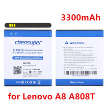 Chensuper 3300 мАч BL229 батарея для мобильного телефона Batterij Bateria для Lenovo A8 A808T A806 2024 - купить недорого