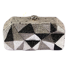 100% Handmade Clutch XIYUAN Brand Full Diamond White Clutch Purse Black Evening Bags Clutches Women Party Handbags Shoulder Bag 2024 - buy cheap