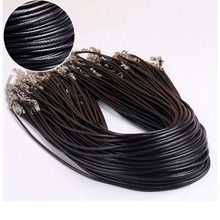 20 piece/lot 2mm Twisted Braided Rope Black/Brown Leather Cord Chain 20" Necklace Silver Clasp String Rope For Women 2024 - buy cheap
