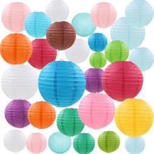 8"(20cm) 20pcs/lot Gold Chinese Rice Paper lanterns Ball Hanging Party Decorations Free Shipping 2024 - buy cheap