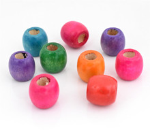 30pcs/lot 16x17mm Mixed Colors Large Hole Wooden Beads Making DIY Bracelet Necklace Loose Beads Jewelry Accessories 2024 - buy cheap