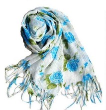 Bufanda de algodón con estampado Floral para Mujer, pañuelo largo de Mujer, chal cálido, diseño de moda para Mujer 2024 - compra barato