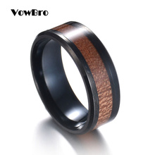 Wowbro 316L нержавеющая красная древесина для мужчин титановая сталь полированное мужское модное кольцо 2024 - купить недорого