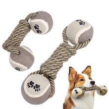 Pet Chew Toys Dumbbell Cotton Rope Tennis Chew Ball Toys for Dog Puppy Teeth Cleaning Training Play Products Pet Dog Supplies 2024 - buy cheap