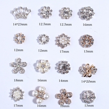 Botón decorativo de aleación de Metal para invitaciones de boda, cristal transparente con perlas de marfil, elegante, 120 Uds. 2024 - compra barato