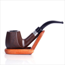 1 Pcs Handmade Ebony Wood Smoking Tobacco Pipe Classic Bent Pipes Cigarette Cigar Tool Smoking Tobacco Herb Pipe 2024 - buy cheap
