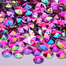 JUNAO 500pcs 10mm Rose AB Rhinestones Acrylic Stones Sew On Crystal Applique Sewing Flatback Strass Round Rivoli For DIY Crafts 2024 - buy cheap